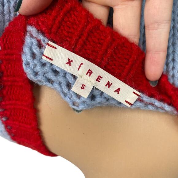 Xirena Big Sky Apres Ski Oversized Slouchy Alpaca Blend Colorblock Sweater S - Picture 8 of 9